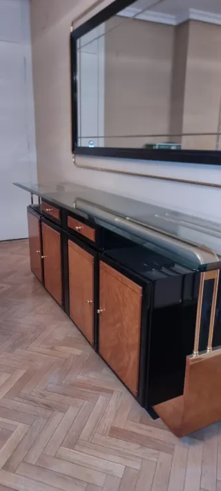 Aparador moderno cristal y madera