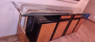 Aparador moderno cristal y madera