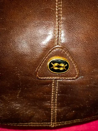 Bolso vintage cuero marrón