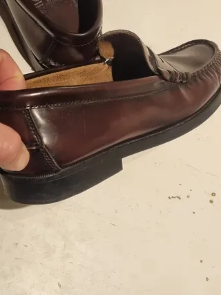Mocasines de piel hombre burdeos