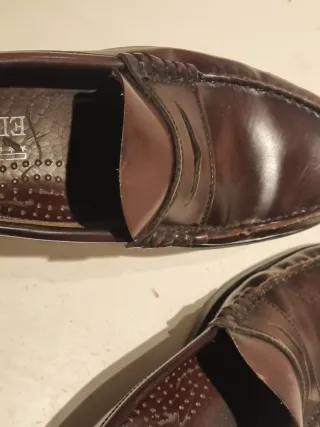 Mocasines de piel hombre burdeos