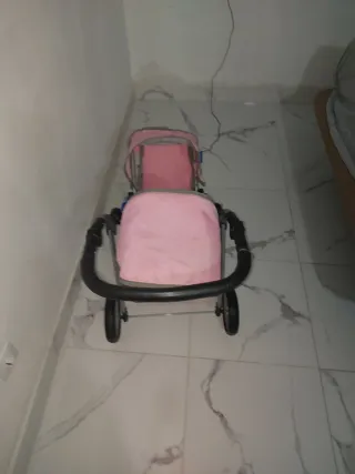 Carrito de muñecas doble rosa