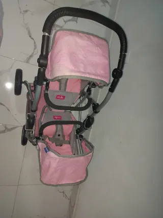 Carrito de muñecas doble rosa