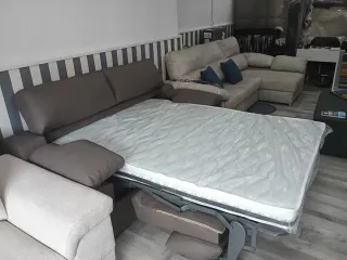 Sofá cama One beige y gris con cochon