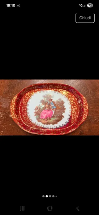 Set caffè Limoges France rosso oro