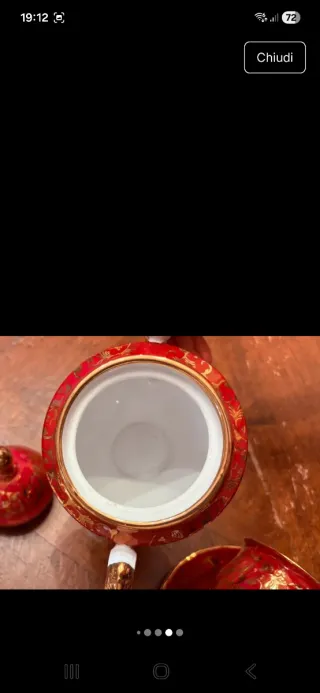 Set caffè Limoges France rosso oro