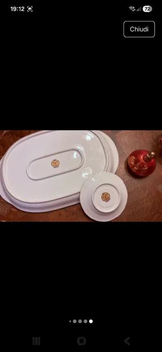 Set caffè Limoges France rosso oro