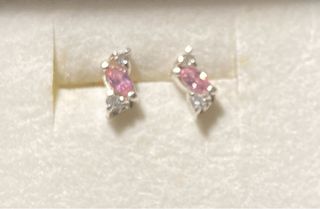 Pendientes Plata y Piedra Rosa Marquise
