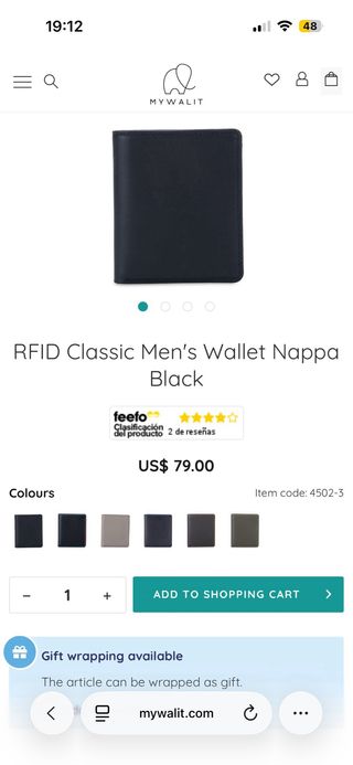 Cartera de piel MyWalit negra