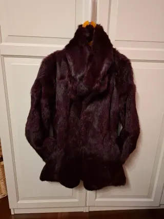 Chaqueta Piel Conejo Granate Talla 42