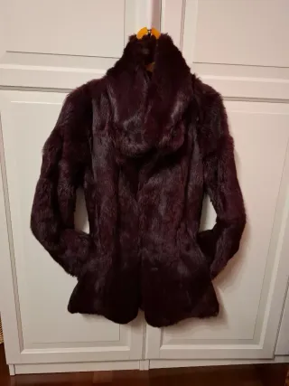 Chaqueta Piel Conejo Granate Talla 42