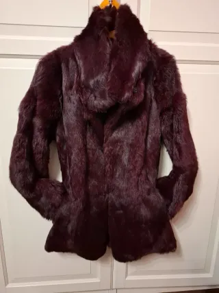 Chaqueta Piel Conejo Granate Talla 42