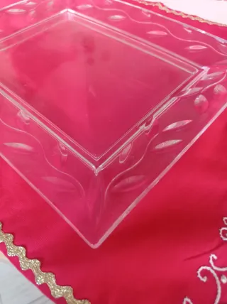 Vassoio Rettangolare Vetro Decorato
