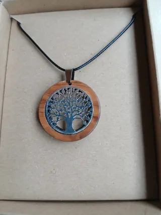 Colgante Árbol de la Vida Madera y Plata