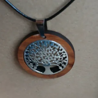 Colgante Árbol de la Vida Madera y Plata