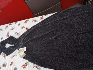 Vestido Pull&Bear negro plateado mujer fiesta