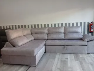 Sofá Rinconera Gris Tela