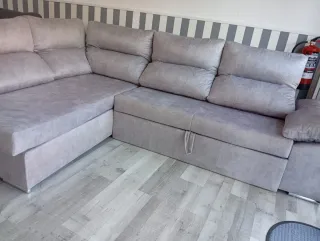 Sofá Rinconera Gris Tela