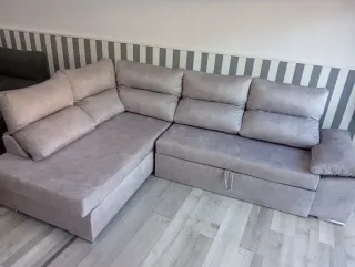 Sofá Rinconera Gris Tela