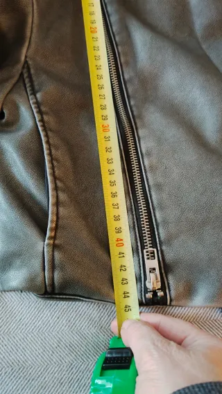 Cazadora Zara Piel Gris Talla XS-S