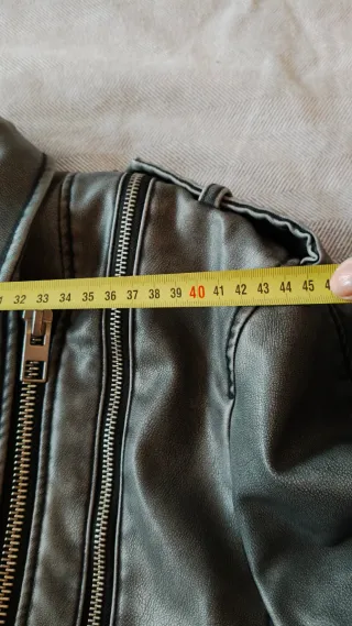 Cazadora Zara Piel Gris Talla XS-S