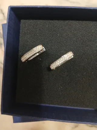 Pendientes Aro Swarovski Plata