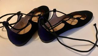 Bailarinas Zara Terciopelo Azul