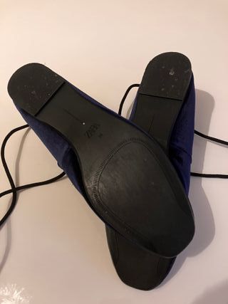 Bailarinas Zara Terciopelo Azul