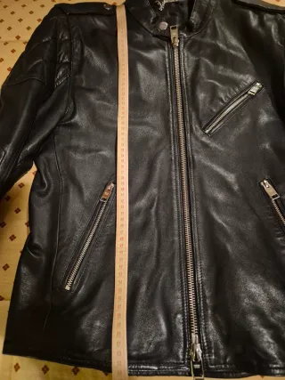 Cazadora Piel Negra Hombre