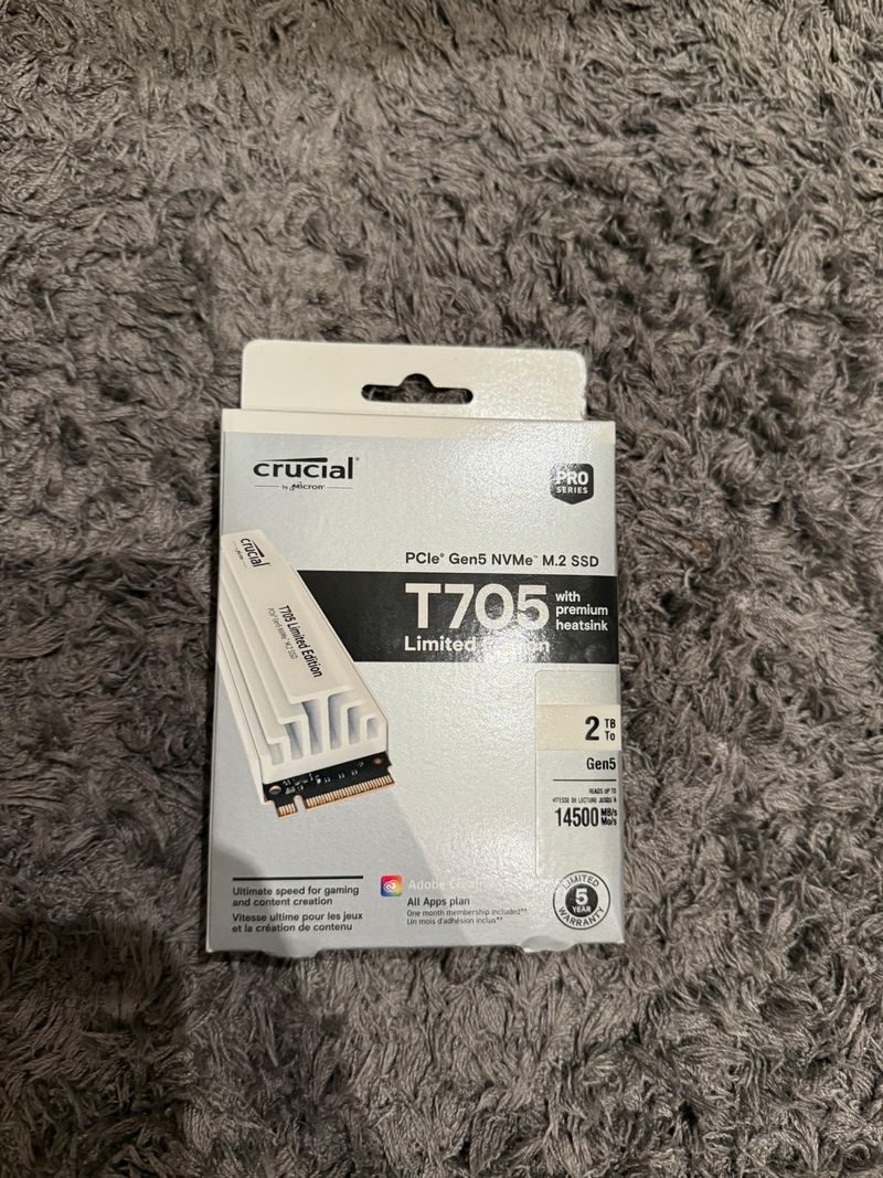 SSD Crucial T705 2TB PCIe Gen5 NVMe