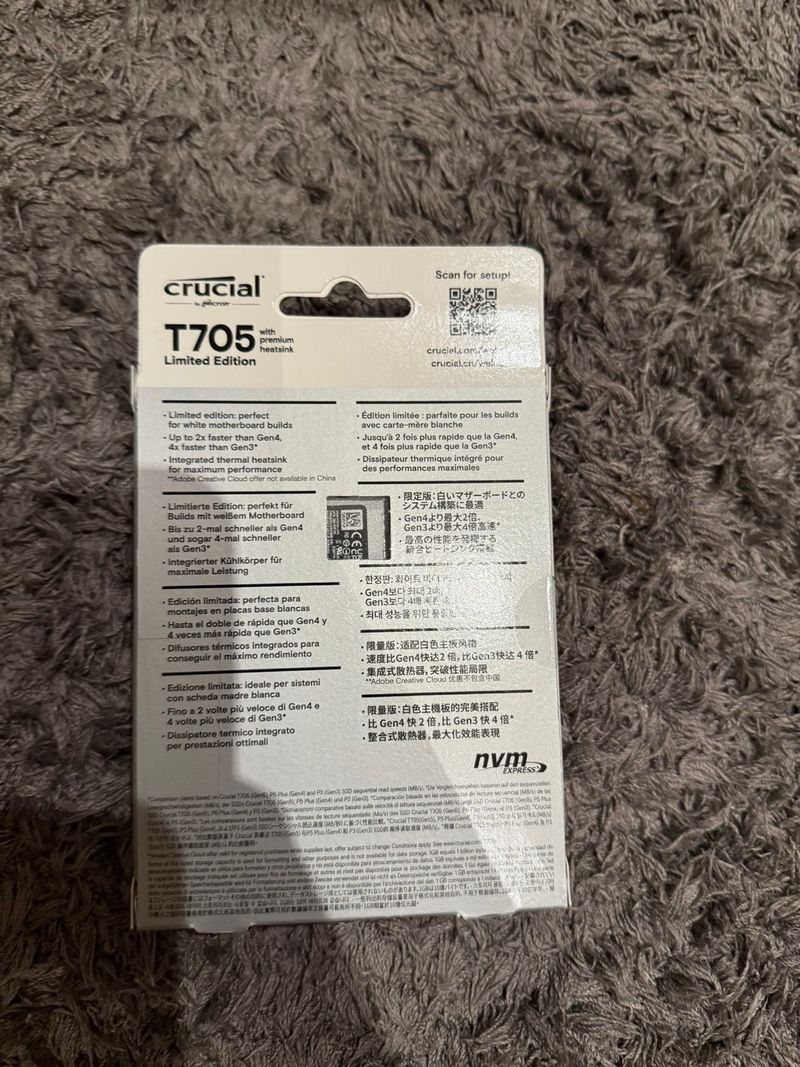 SSD Crucial T705 2TB PCIe Gen5 NVMe afbeelding 2