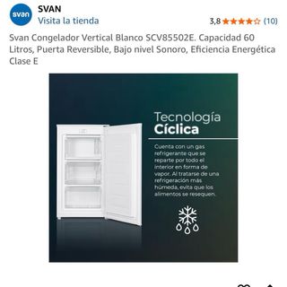 Congelador Vertical Svan SCV85502E Blanco 60L