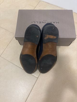 Zapatos Martinelli Azul Marino Doble Hebilla