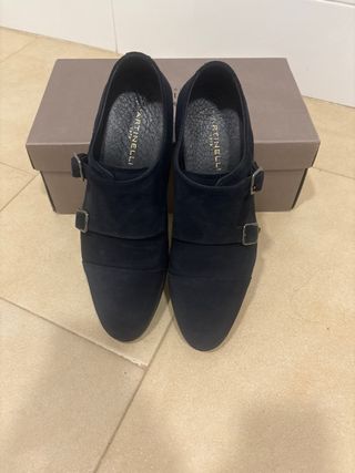 Zapatos Martinelli Azul Marino Doble Hebilla