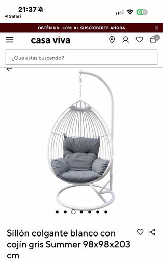 Sillón Colgante Casa Viva Ratán