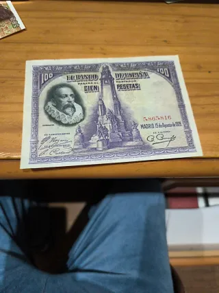 Billete 100 pesetas España 1928 sin serie