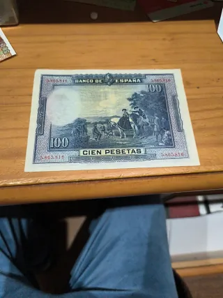 Billete 100 pesetas España 1928 sin serie
