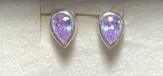 Pendientes Plata con Piedra Morada