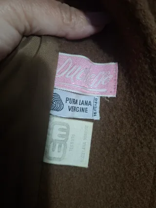 Abrigo vintage 100% Lana Virgen Marrón Talla M/L