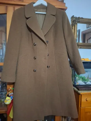Abrigo vintage 100% Lana Virgen Marrón Talla M/L