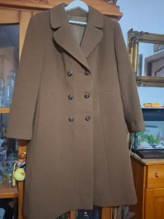 Abrigo vintage 100% Lana Virgen Marrón Talla M/L