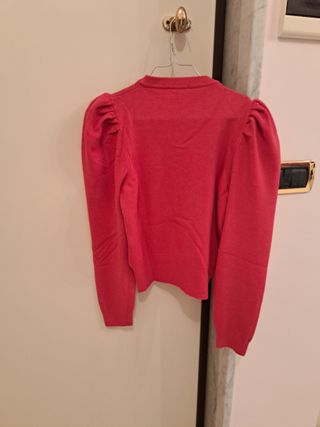 Pullover Haveone rosso con maniche a sbuffo