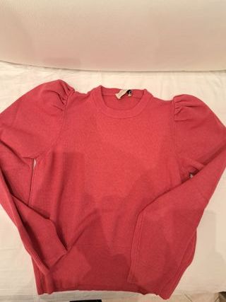 Pullover Haveone rosso con maniche a sbuffo
