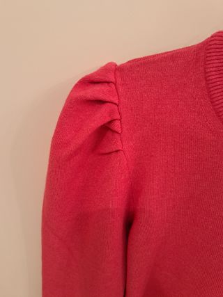 Pullover Haveone rosso con maniche a sbuffo