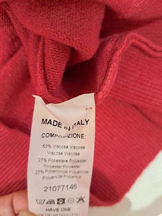 Pullover Haveone rosso con maniche a sbuffo