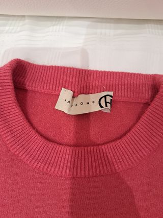 Pullover Haveone rosso con maniche a sbuffo