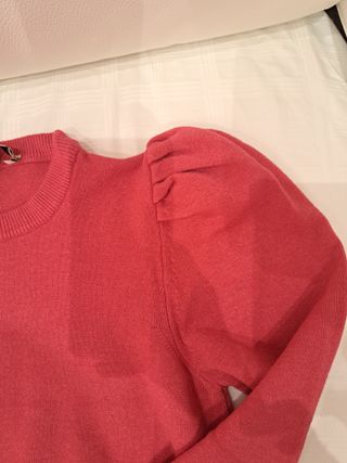 Pullover Haveone rosso con maniche a sbuffo