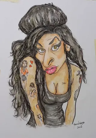 Caricatura Original Amy Winehouse 21x30cm