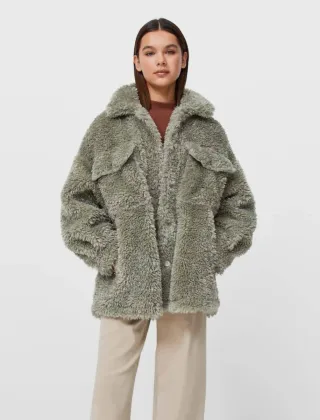 Abrigo borreguito verde Talla M