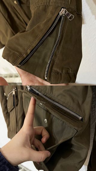 Abrigo militar verde ajustable con capucha